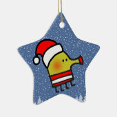 Doodle Jump Kerstster Keramisch Ornament (Rechts)