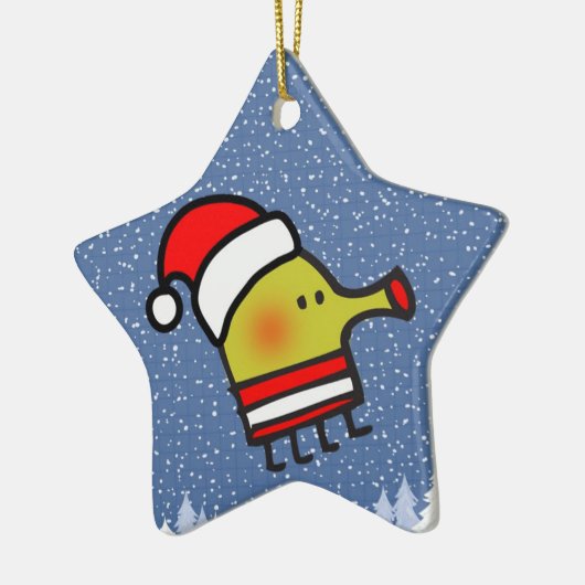 Doodle Jump Kerstster Keramisch Ornament (Links)