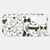 Doodle katten: grappig naadloos patroon. Case-Mate iPhone case (Achterkant (horizontaal))