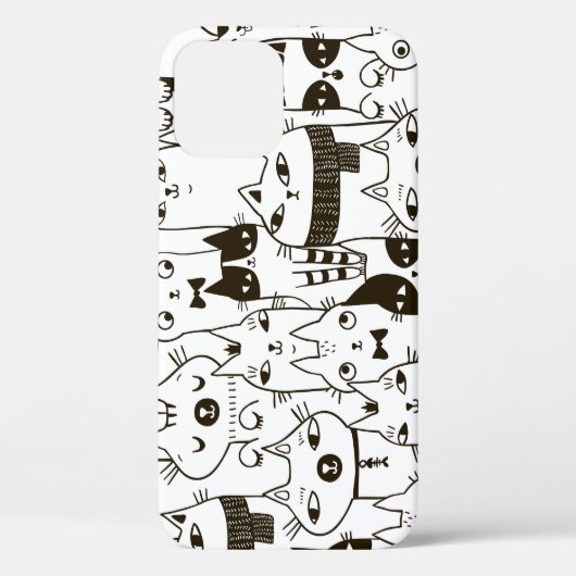 Doodle katten: grappig naadloos patroon. Case-Mate iPhone case (Achterkant)