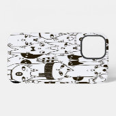 Doodle katten: grappig naadloos patroon. iPhone hoesje (Achterkant horizontaal)