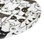 Doodle katten: grappig naadloos patroon. snijplank (Hoek)