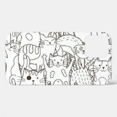 Doodle katten: zwart en wit. Case-Mate iPhone case (Achterkant (horizontaal))