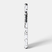 Doodle katten: zwart en wit. iPhone hoesje (Linkerkant)