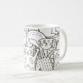 Doodle katten: zwart en wit. koffiemok (Voorkant rechts)