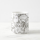 Doodle katten: zwart en wit. koffiemok (Center)