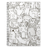 Doodle katten: zwart en wit. notitieboek (Voorkant)