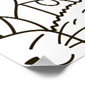 Doodle katten: zwart en wit. poster (Hoek)