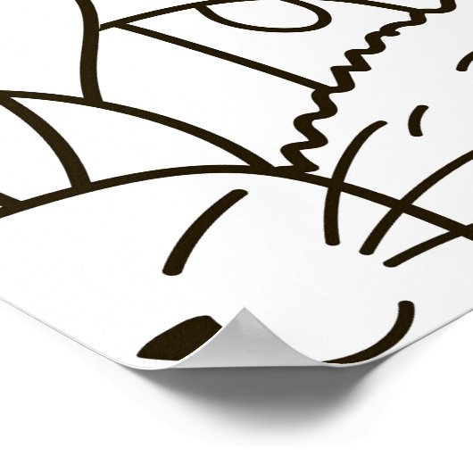 Doodle katten: zwart en wit. poster (Hoek)