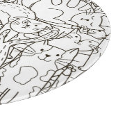Doodle katten: zwart en wit. snijplank (Hoek)