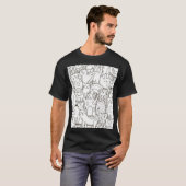 Doodle katten: zwart en wit. t-shirt (Voorkant volledig)