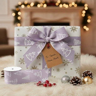 Doodle Kerst Fir-boom Spar Geschenkverpakking Grosgrain Lint
