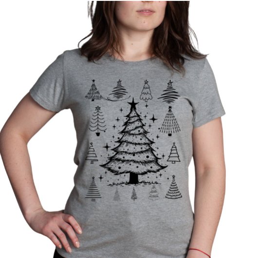 Doodle Kerstboom Collectie Tri-Blend Shirt