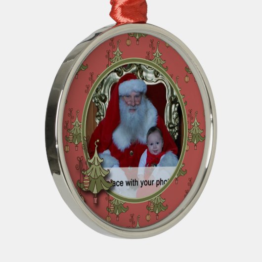 Doodle Kerstboom Foto Ornament (Rechts)