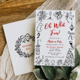 Doodle Kerstfeest Uitnodiging Eigenzinnige Vakanti