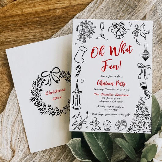 Doodle Kerstfeest Uitnodiging Eigenzinnige Vakanti