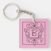 Doodle keychain with custom name monogram (voorkant)