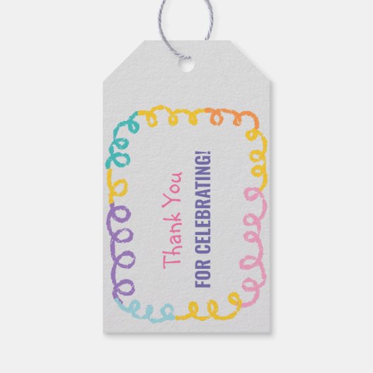 Doodle Kindergarten Afstudeerfeest Cadeaulabel (Achterkant)