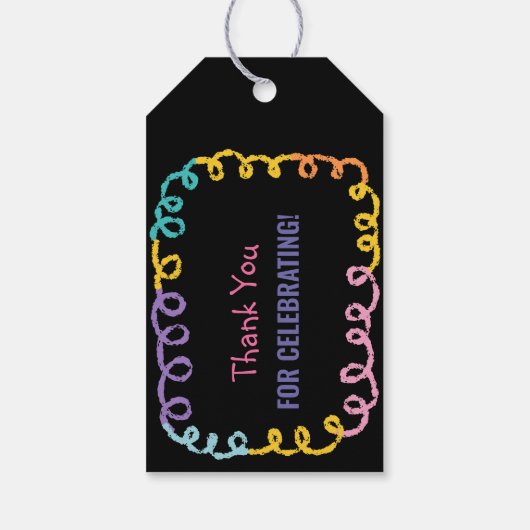 Doodle Kindergarten Afstudeerfeest Cadeaulabel (Achterkant)