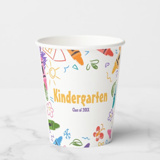 Doodle Kindergarten Afstudeerfeest Papieren Bekers (Achterkant)