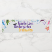 Doodle Kindergarten Afstudeerfeest Waterfles Etiket (Enkel label)