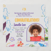 Doodle Kindergarten Afstuderen Afbeelding Party Kaart (Voorkant / Achterkant)