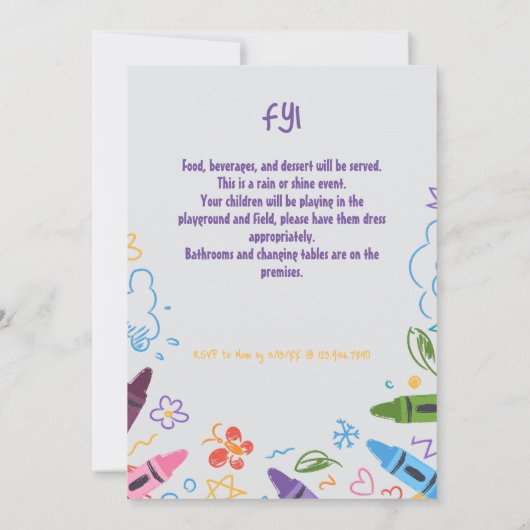 Doodle Kindergarten Afstuderen Afbeelding Party Kaart (Achterkant)