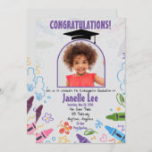 Doodle Kindergarten Afstuderen Afbeelding Party Kaart (Voorkant / Achterkant)