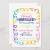 Doodle Kindergarten Uitnodiging voor afstudeerfees (Voorkant / Achterkant)