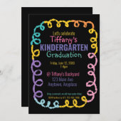 Doodle Kindergarten Uitnodiging voor afstudeerfees (Voorkant / Achterkant)