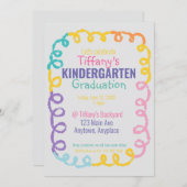 Doodle Kindergarten Uitnodiging voor afstudeerfees (Voorkant / Achterkant)