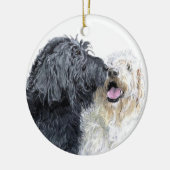 Doodle Kisses Keramisch Ornament (Links)