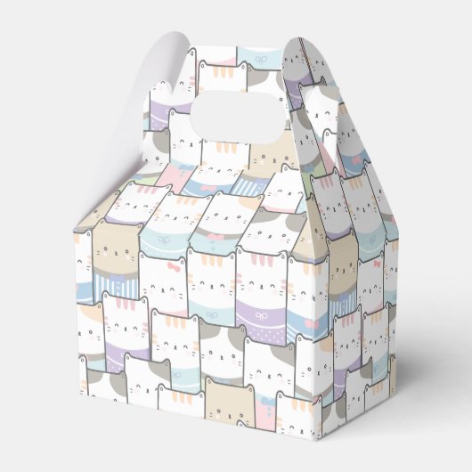 Doodle Kitten Faces Pattern Bedankdoosjes (Achterkant)