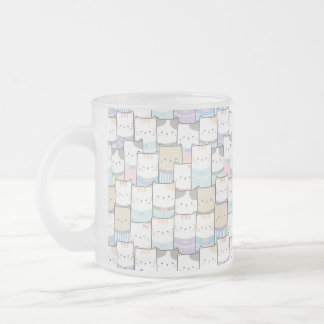 Doodle Kitten Faces Pattern Matglas Koffiemok