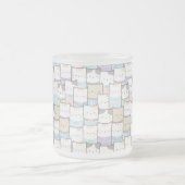 Doodle Kitten Faces Pattern Matglas Koffiemok (Center)