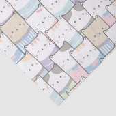 Doodle Kitten Faces Pattern Tissuepapier (Detail)