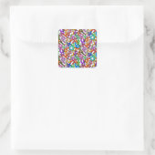 Doodle Kleine Letter Alfabet Patroon Vierkante Sticker (Tas)