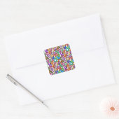 Doodle Kleine Letter Alfabet Patroon Vierkante Sticker (Envelop)