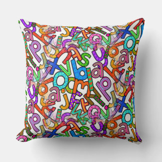 Doodle Kleine Letters Alfabet Patroon Kussen