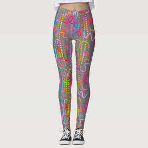 Doodle Kleur Kralen Grijs BG Leggings
