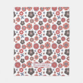 Doodle kleurful floral Patroon gepersonaliseerde n Fleece Deken (Voorkant)