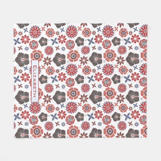 Doodle kleurful floral Patroon gepersonaliseerde n Fleece Deken (Voorkant (Horizontaal))