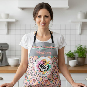 Doodle Kooktijd Garde Pastel Sticker Schort