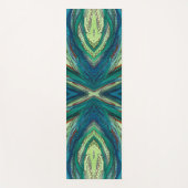 Doodle-kunst blauw en groen yogamat (Voorkant)