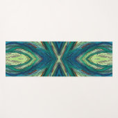Doodle-kunst blauw en groen yogamat (Voorkant (horizontaal))