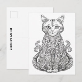 Doodle kunst cute kat briefkaart