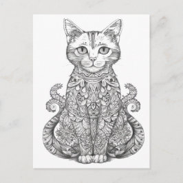 Doodle kunst cute kat briefkaart