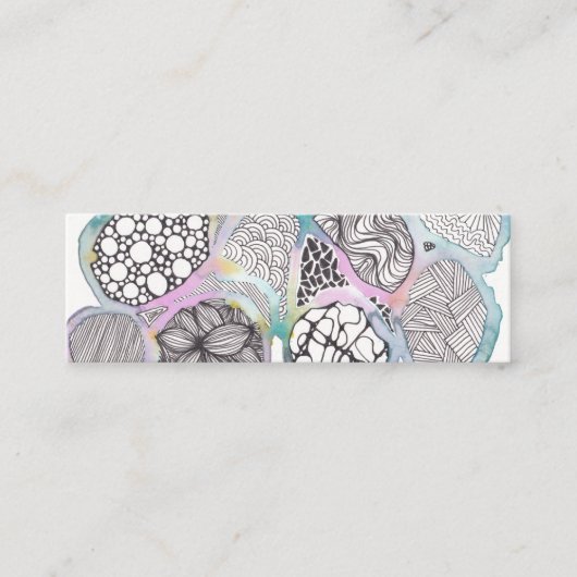 Doodle-kunst en aquarel, leesclub  contactkaartje (Voorkant)