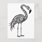 Doodle kunst Flamingo Briefkaart (Voorkant)