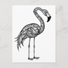 Doodle kunst Flamingo Briefkaart